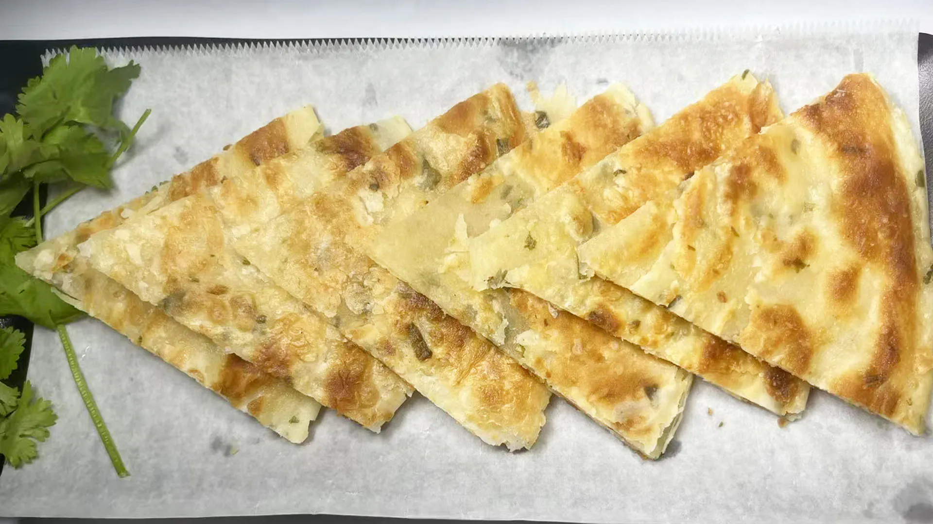 Scallion Pancake at Spring Dumplings，a Chinese Restaurant in Rosemead